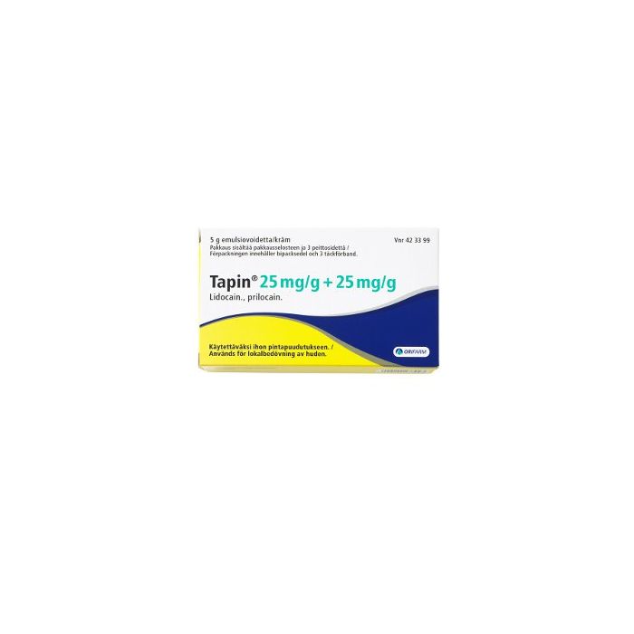 TAPIN emulsiovoide 25 mg/g+25 mg/g 3 peittosidettä 5 g