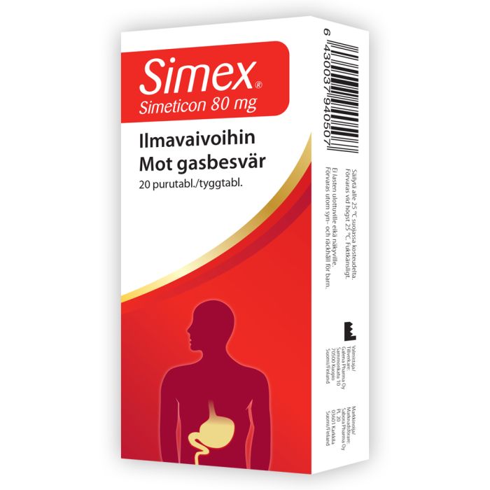 Simex 80 mg purutabl simeticon 20 fol kuva 2