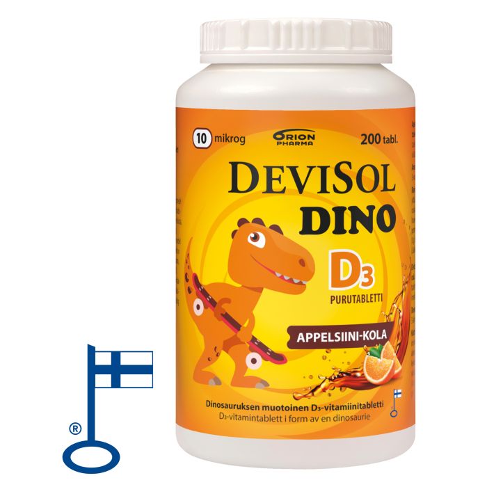Devisol Dino appelsiini-kola 10 mikrog purutabl 200 kpl kuva 4