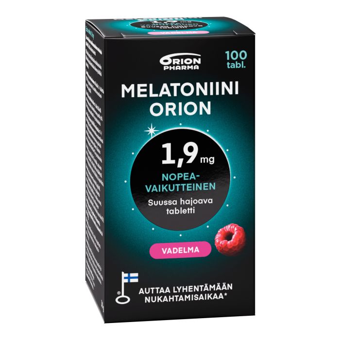 Melatoniini Orion 1,9 mg vadelma suussa hajoava tabletti 100 tabl kuva 1