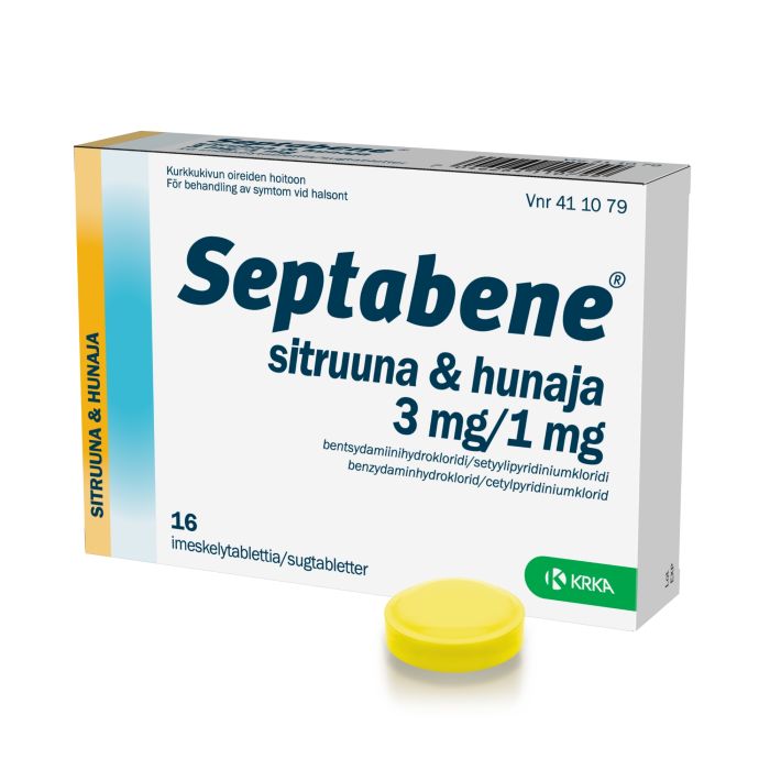 SEPTABENE SITRUUNA & HUNAJA imeskelytabletti 3/1 mg 16 fol kuva 3