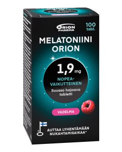 Melatoniini Orion 1,9 mg vadelma suussa hajoava tabletti 100 tabl