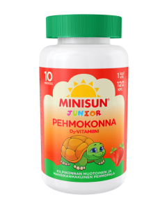 Minisun D-vitamiini Pehmokonna Mansikka 10 mikrog 120 purutabl