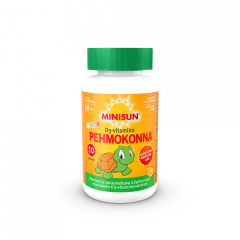 Minisun Pehmokonna 10 mikrog D-vitamiini Junior, pureskeltava pehmytpala 60 kpl