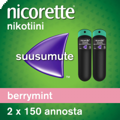 NICORETTE BERRYMINT 1 mg/annos sumute suuonteloon, liuos 2x150 annosta