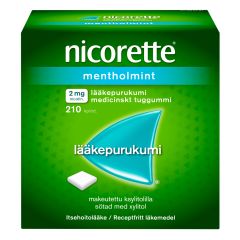 NICORETTE MENTHOLMINT 2 mg lääkepurukumi 210 fol