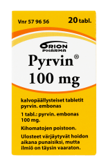 PYRVIN tabletti, kalvopäällysteinen 100 mg 20 kpl