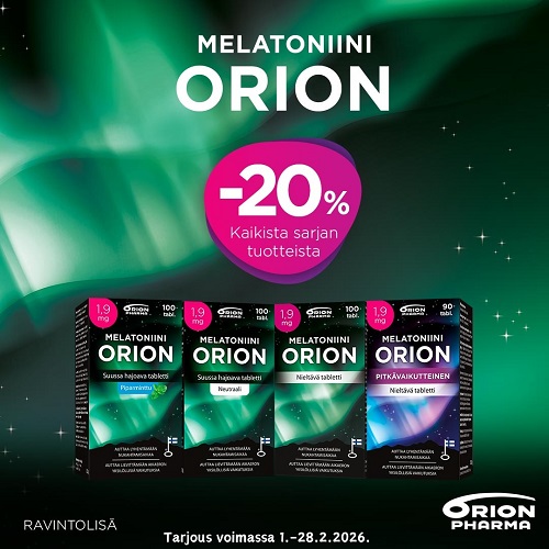 melatoniini orion tarjous tammikuussa 2025